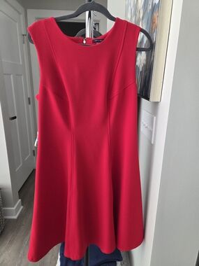 Tommy Hilfiger Sleeveless Red Fit-and-Flare Mini Dress